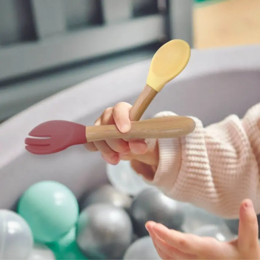 OiOi Mama Kaşığı + Çatal - Mineral Blue / Aqua Green - 2