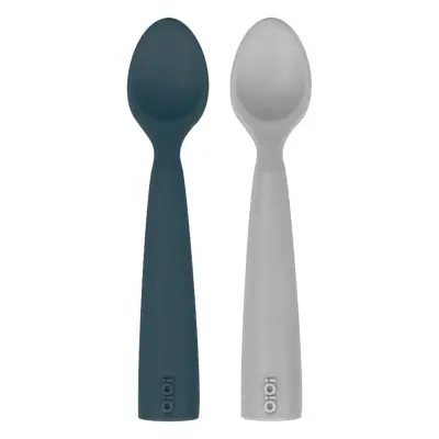 OiOi Nam Nam Mama Kaşığı 2li Deep Blue - Powder Grey 