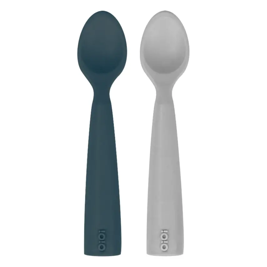 OiOi Nam Nam Mama Kaşığı 2li Deep Blue - Powder Grey - 1