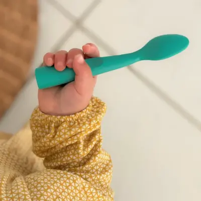 OiOi Nam Nam Mama Kaşığı 2li Mellow Yellow - Powder Grey - 6