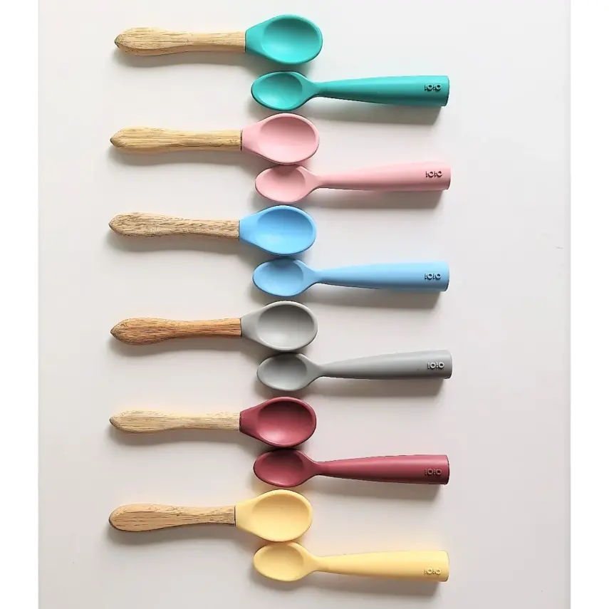 OiOi Nam Nam Mama Kaşığı 2li Mineral Blue - Powder Grey - 7