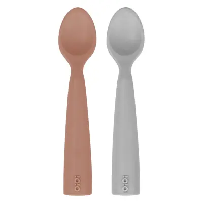 OiOi Nam Nam Mama Kaşığı 2li Woody Brown - Powder Grey 