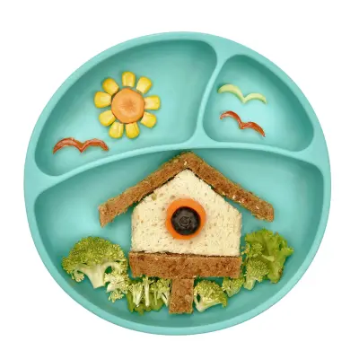 OiOi Porsiyon Vakumlu Mama Tabağı Aqua Green - 3