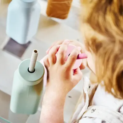 OiOi Porsiyon Vakumlu Mama Tabağı Bubble Beige - 4