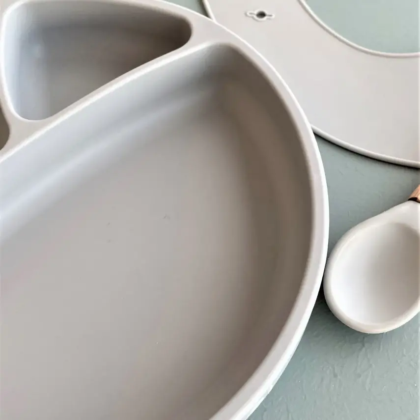 OiOi Porsiyon Vakumlu Mama Tabağı Powder Grey - 10