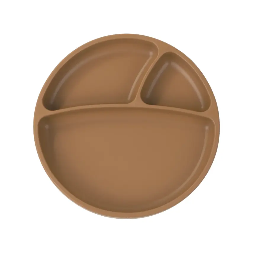 OiOi Porsiyon Vakumlu Mama Tabağı Woody Brown - 1