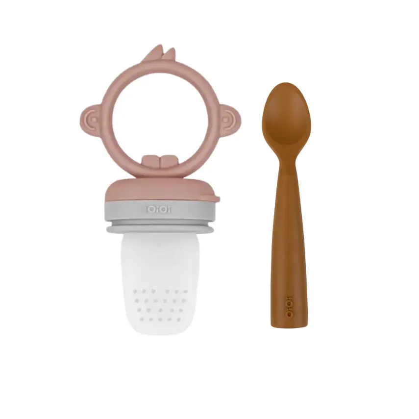 Oioi Püre Meyve Ve Sebze Alıştırıcı, Mama Kaşığı 2Li Woody Brown - 1