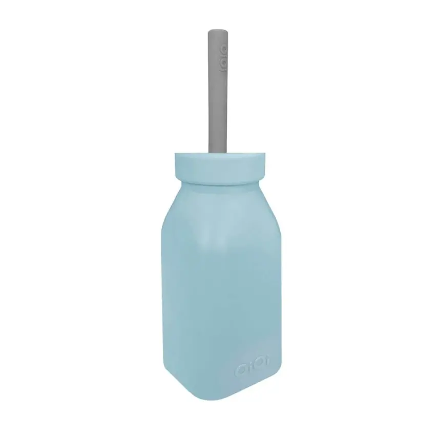 OiOi Şişe + Pipet Mineral Blue - Powder Grey - 1