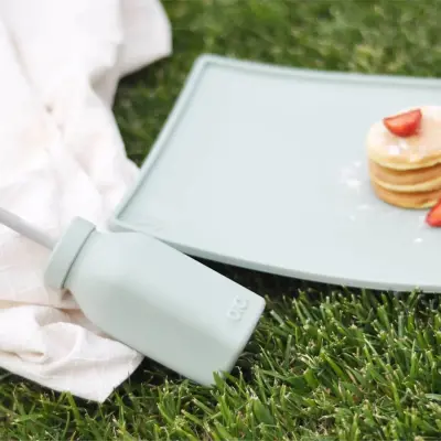 OiOi Şişe + Pipet Pinky Pink - Powder Grey - 3