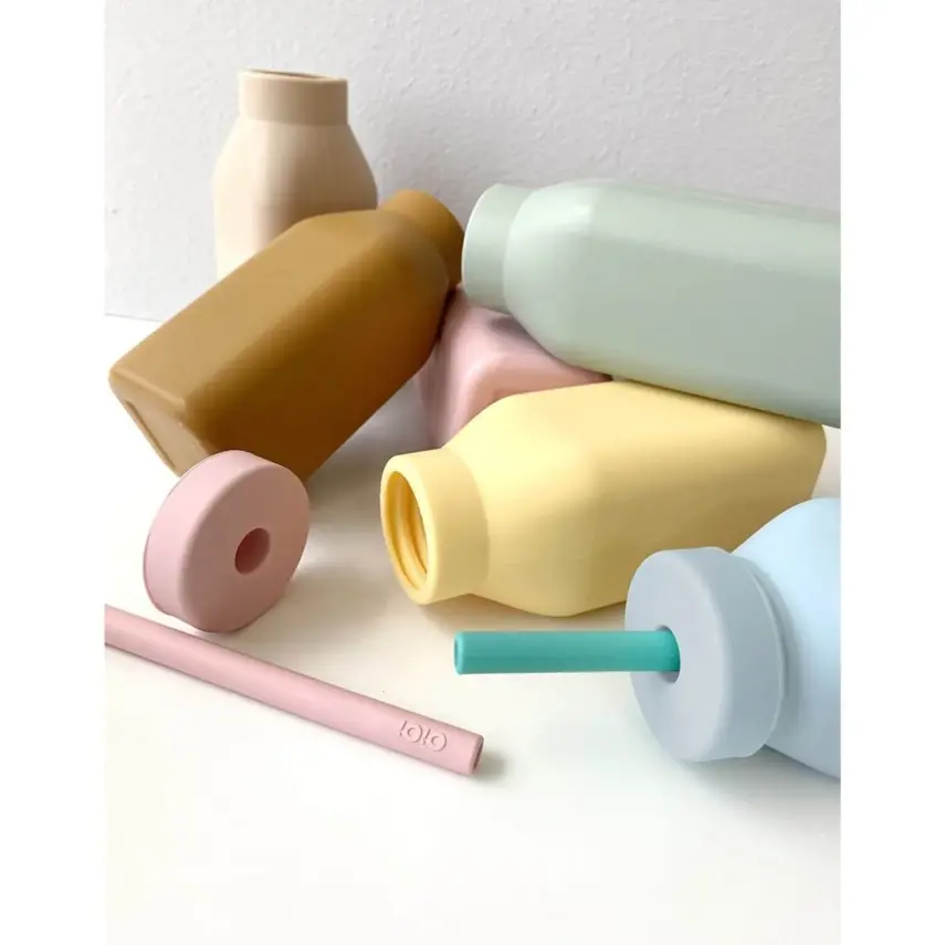 OiOi Şişe + Pipet River Green - Powder Grey - 4