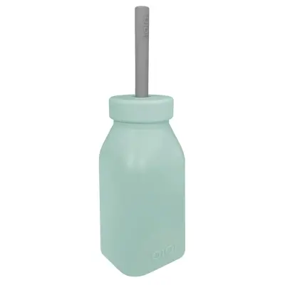 OiOi Şişe + Pipet River Green - Powder Grey - 1