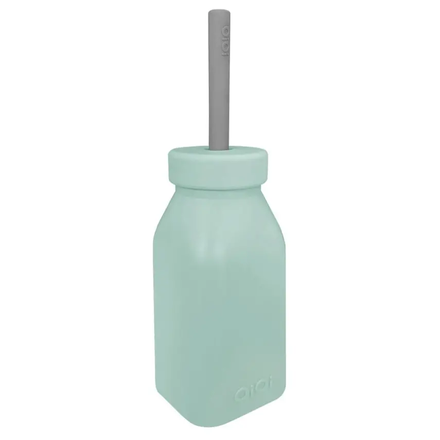 OiOi Şişe + Pipet River Green - Powder Grey - 1