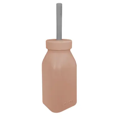 OiOi Şişe + Pipet Woody Brown - Powder Grey (1)