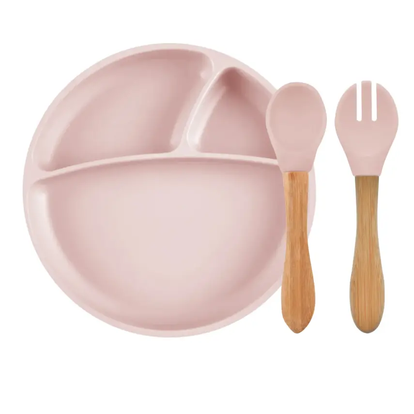 OiOi Tabak Kaşık Çatal Set Pinky Pink - 1