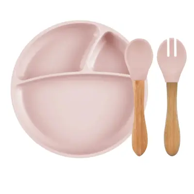 Oioi Tabak Kaşık Çatal Set Pinky Pink (1)