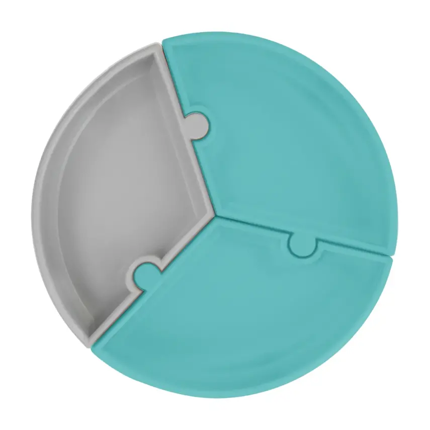 OiOi Yemek Seti Tabak Kaşık Önlük Aqua Green - 2