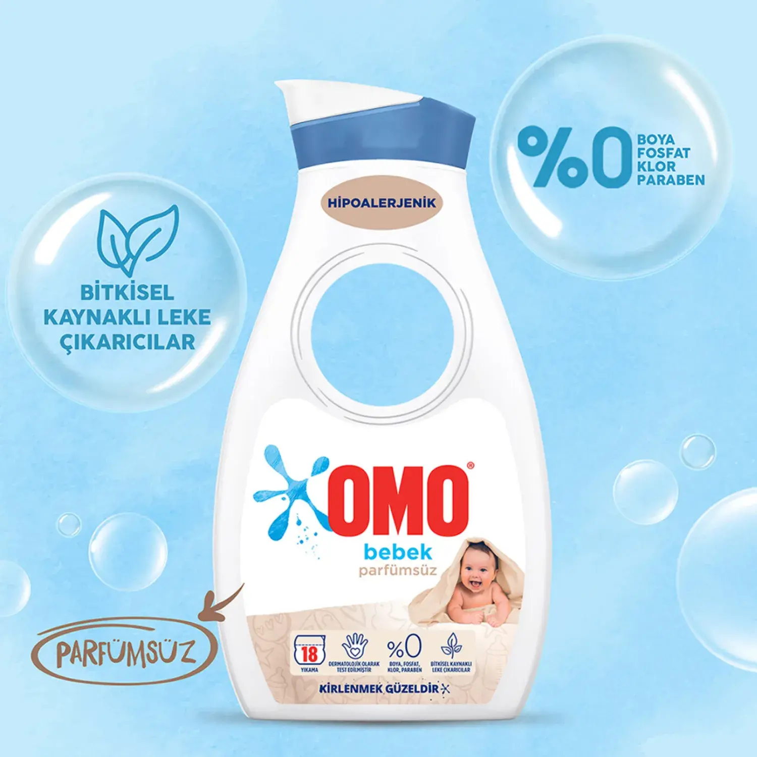 Omo Baby Sıvı Çamaşır Deterjanı Parfümsüz 900 ml