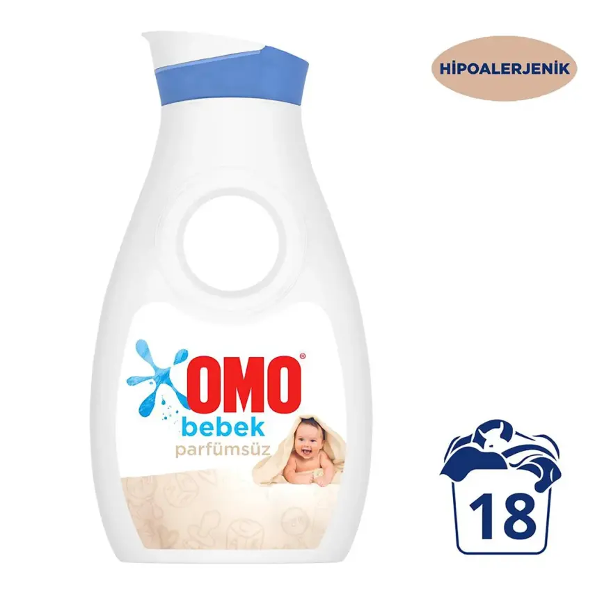 Omo Sıvı Baby Çamaşır Deterjanı Parfümsüz 18 Yıkama 900 ml - 1