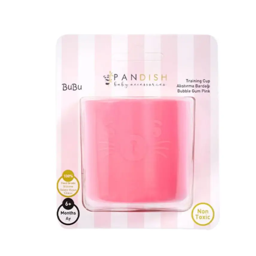 Pandish Bubu Silikon Alıştırma Bardağı Pembe - 2