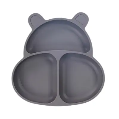 Pandish Huppo Vakum Tabanlı Silikon Mama Tabağı Gri