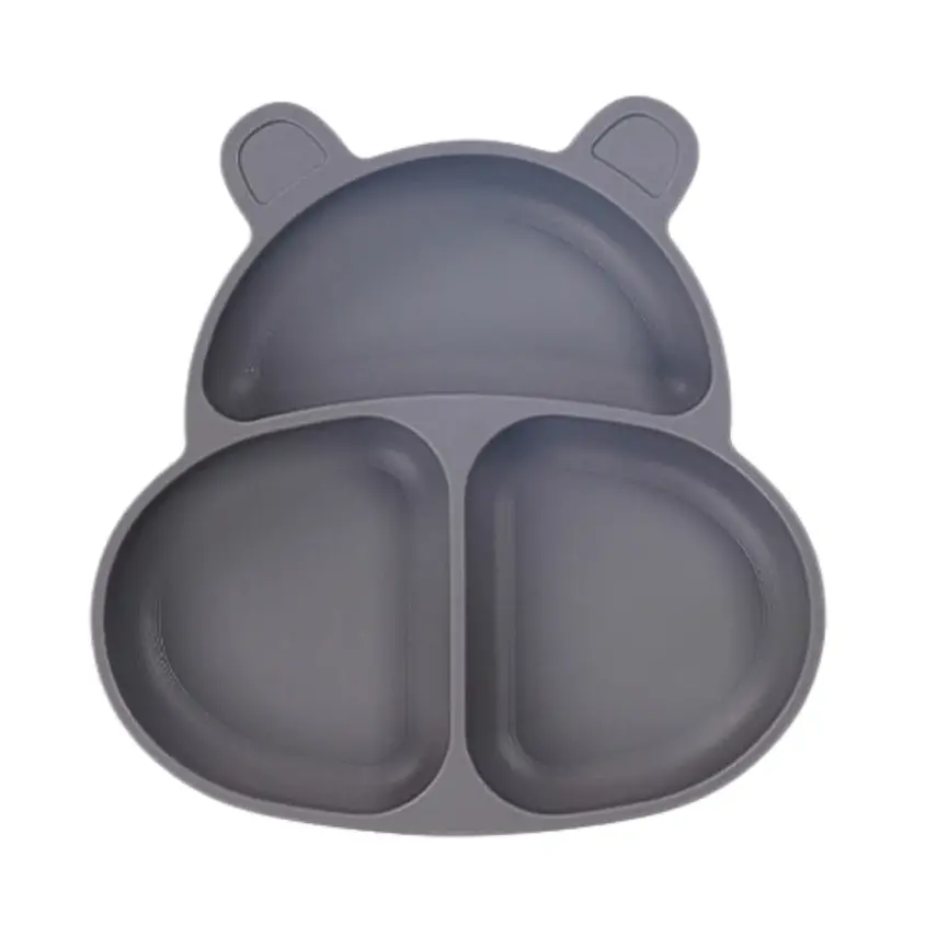 Pandish Huppo Vakum Tabanlı Silikon Mama Tabağı Gri - 1