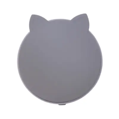 Pandish Kitten Vakum Tabanlı Kapaklı Silikon Kase Gri - 3