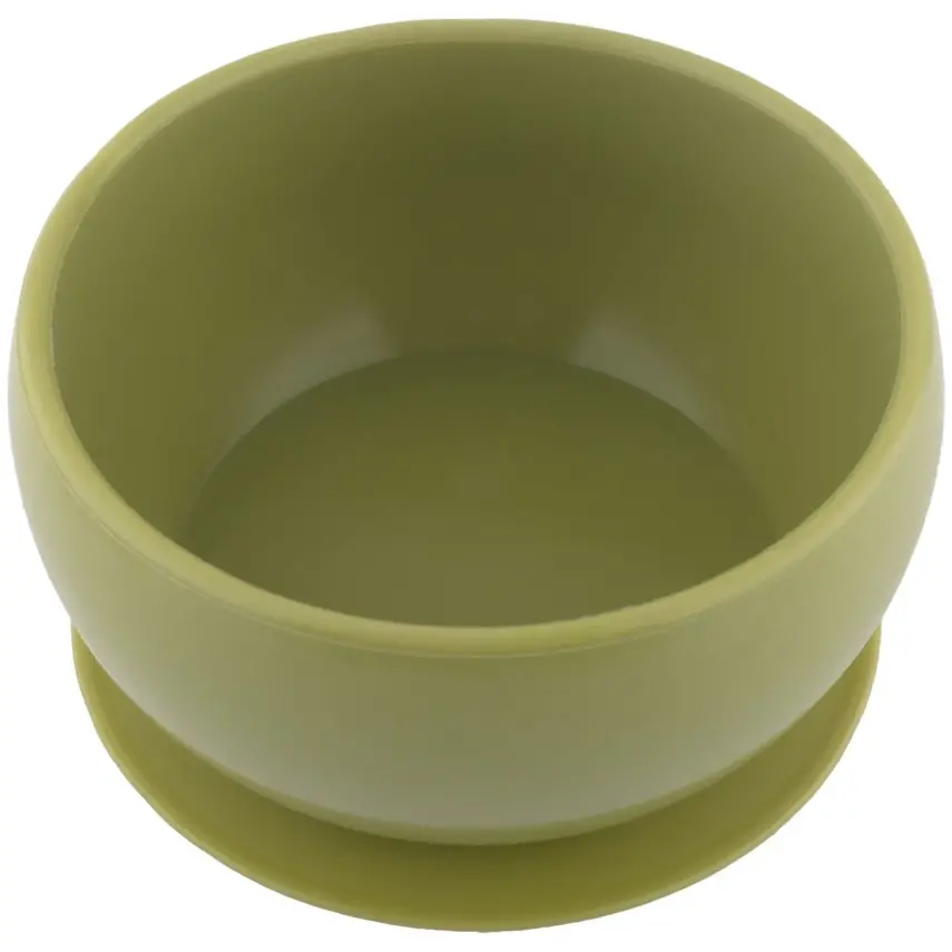 Pandish Kitten Vakum Tabanlı Kapaklı Silikon Kase Yeşil - 2