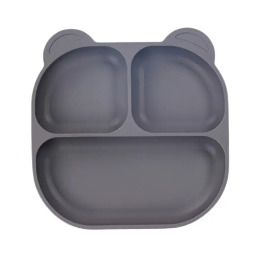 Pandish Mamma Vakum Tabanlı Silikon Mama Tabağı Gri - 1