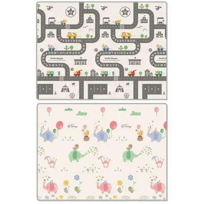 Parklon Filler Ve Yol Çift Taraflı Bebek Oyun Halısı 200x150x1.5 cm