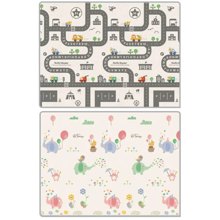 Parklon Filler Ve Yol Çift Taraflı Bebek Oyun Halısı 200x150x1.5 cm - 1