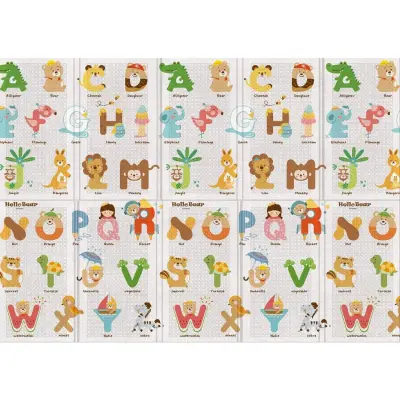 Parklon Mutlu Hayvanlar Alfabe Katlanabilir Bebek Oyun Halısı 140x200x1 cm