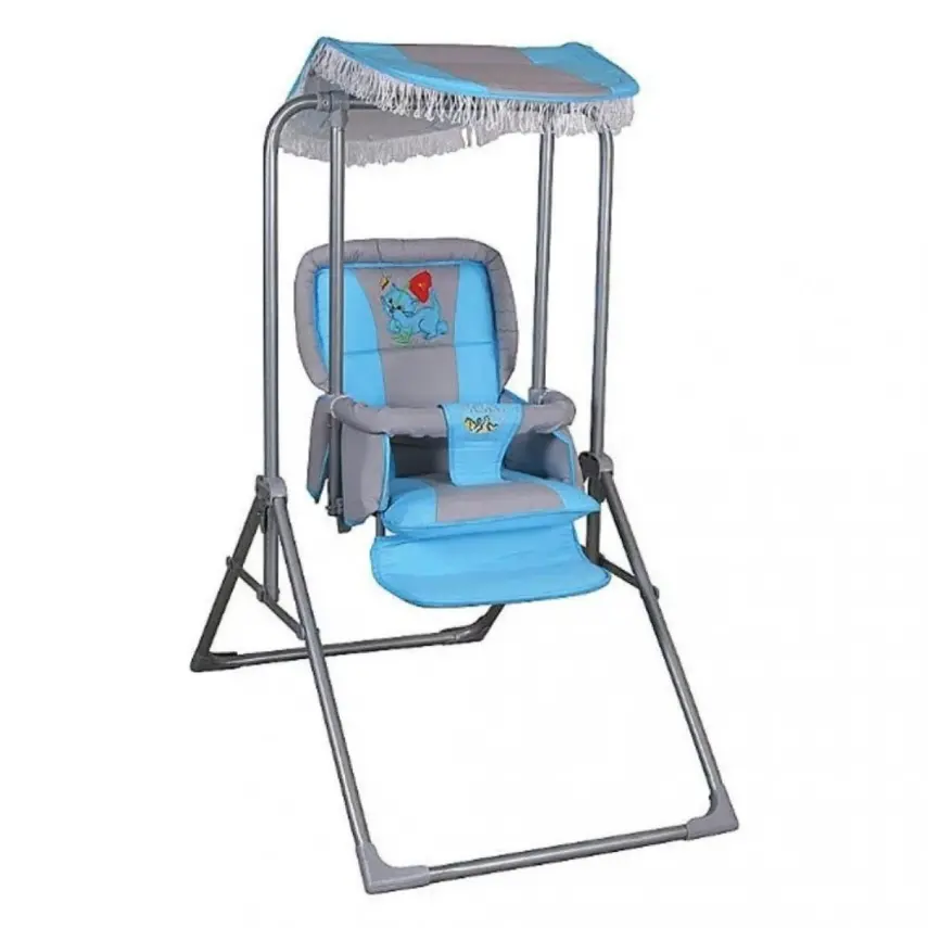 Pasha Baby Lüks Salıncak Gri - Mavi - 1