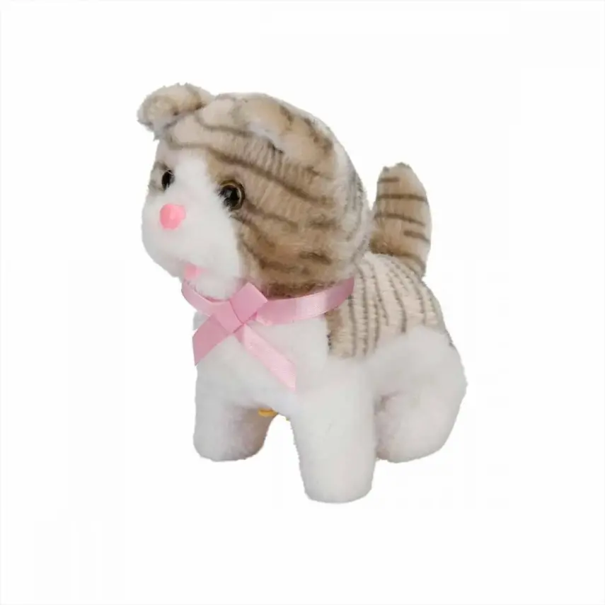 Peluş Sevimli Kedicik Hareketli Sesli Gri - 1