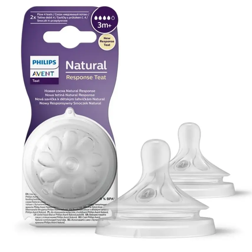 Philips Avent Doğal Tepkili Biberon Emziği 2li 4 Numara 3+ Ay - 1