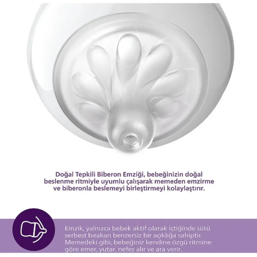 Philips Avent Doğal Tepkili Biberon Emziği 2li 4 Numara 3+ Ay - 3