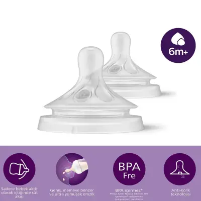 Philips Avent Doğal Tepkili Biberon Emziği 2li 6 Numara 6+ Ay - 26