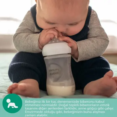 Philips Avent Doğal Tepkili Cam Biberon 120ml 0+ Ay (1)