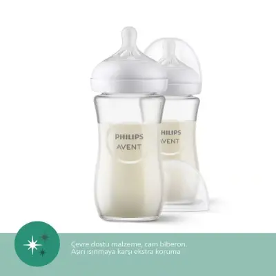 Philips Avent Doğal Tepkili Cam Biberon 240ml 1+ Ay - 4
