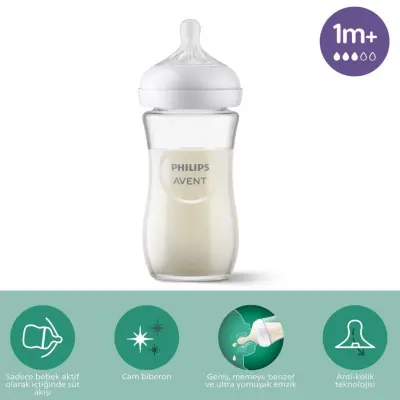 Philips Avent Doğal Tepkili Cam Biberon 240ml 1+ Ay - 3