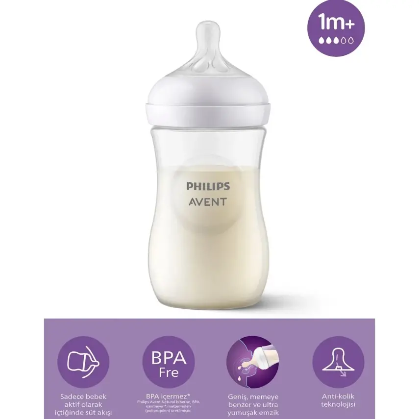 Philips Avent Doğal Tepkili PP Biberon 260ml 1+ Ay - 10