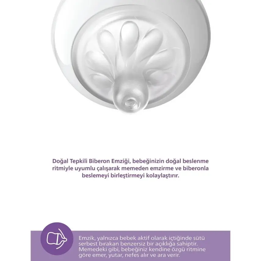 Philips Avent Doğal Tepkili PP Biberon 260 ml 1+ Ay Mavi - 11