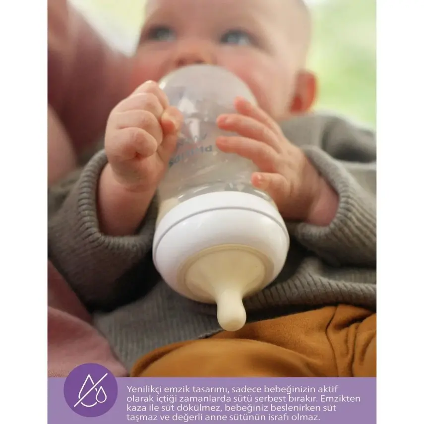 Philips Avent Doğal Tepkili PP Biberon 260 ml 1+ Ay Mavi - 22