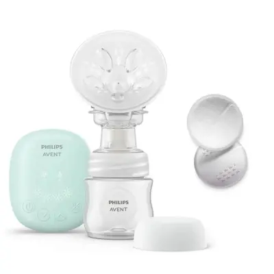 Philips Avent Essentials Tekli Elektrikli Göğüs Pompası+Tek Kullanımlık Göğüs Pedi 60lı (1)