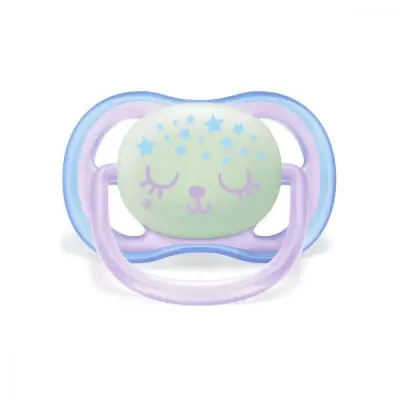 Philips Avent SCF376/12 Ultra Air Karanlıkta Parlar Silikon Emzik 0-6 Ay Kız Pembe (1)