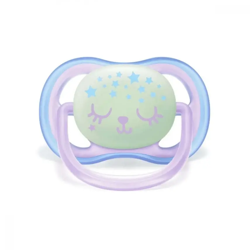 Philips Avent SCF376/12 Ultra Air Karanlıkta Parlar Silikon Emzik 0-6 Ay Kız Pembe - 2