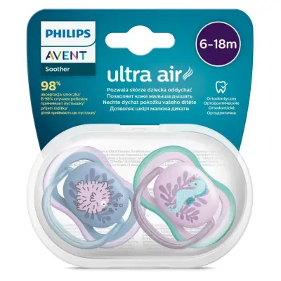 Philips Avent Soother Ultra Air Emzik 6-18 ay 2li Kız SCF085/61