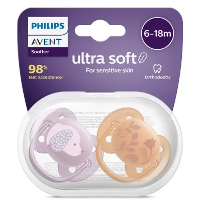 Philips Avent Soother Ultra Yumuşak Emzik 6-18 Ay 2li Kız SCF091/18