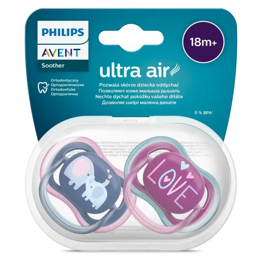 Philips Avent Ultra Air Emzik 18+ Ay 2li Kız SCF349/22 - 1