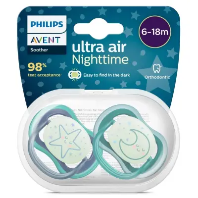 Philips Avent Ultra Air Gece Emzik 6-18 Ay 2li Erkek SCF376/13