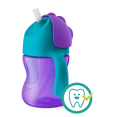 Philips Avent Yeni Desen Pipetli Bardak 200 ml 9+ Ay Kız SCF796/02  (1)